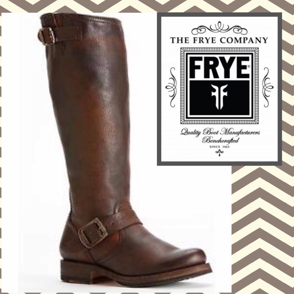 Frye Veronica Slouch Boots Brown Leather 10
